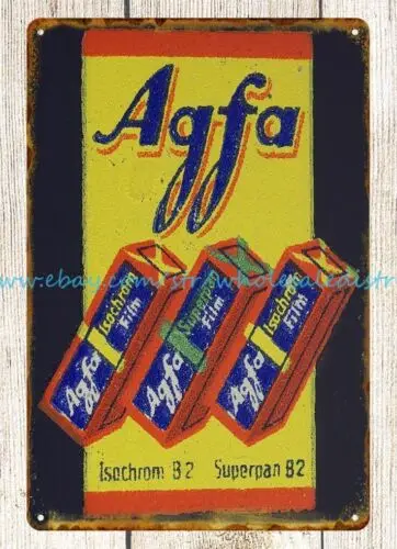 Agfa Bellow camera film metal tin sign office decoration ideas