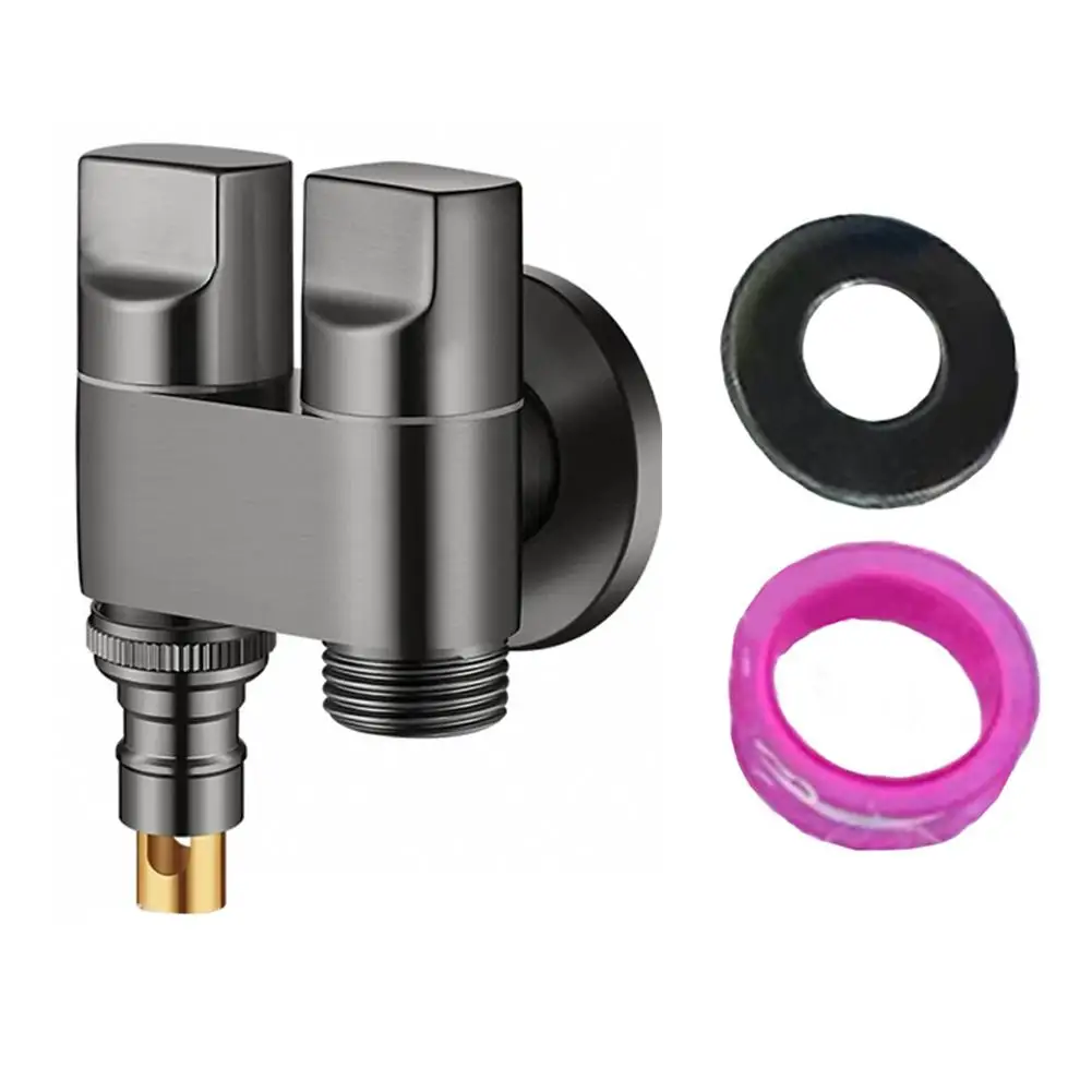 

G1/2 1 In 2 Out Tap Valve Seal Ring PTFE Tap Double Tap Corner Valve Set For Washing Machine For Washing Machine And Toilet Part