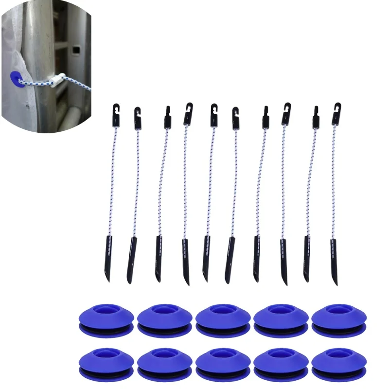 

10Pair Tarpaulin Buckle Button Fabric Punching Tool Part Plastic Eyelets Set Round Eyelets Tarpaulin Eyelets Solar Cover Pool