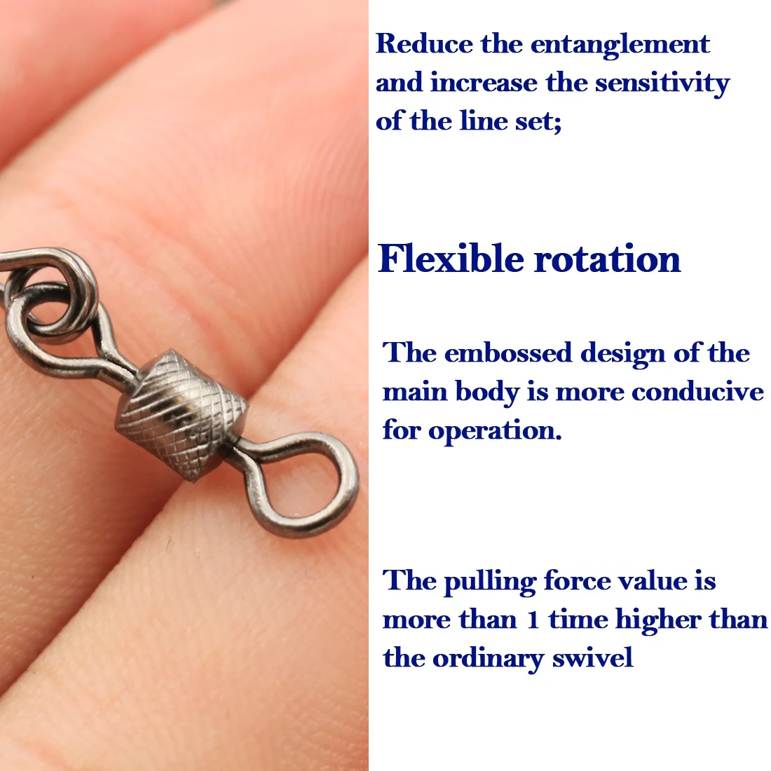 FishTrip 50Pcs Rolling Swivel Hooked Snap Fishing Swivel Snap with Carabiner Stainless Steel Fishing Connector