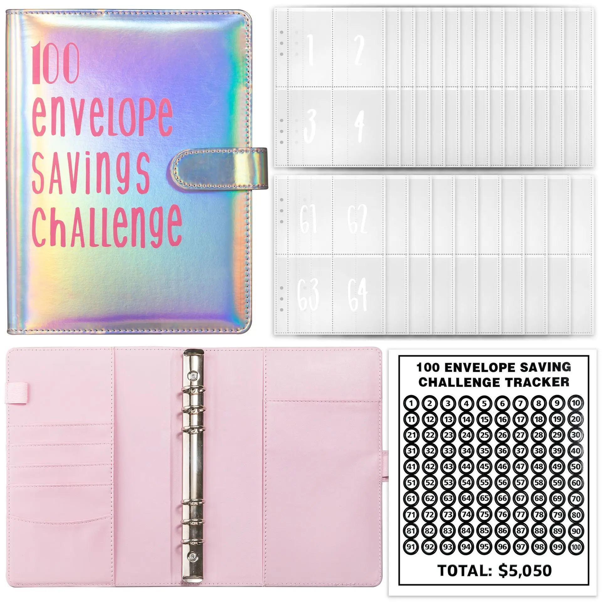 100 Envelopes Money Saving Challenge Budget Binde For Budget Planner  Saving Money - Easy And Fun Way To Save Organizer System