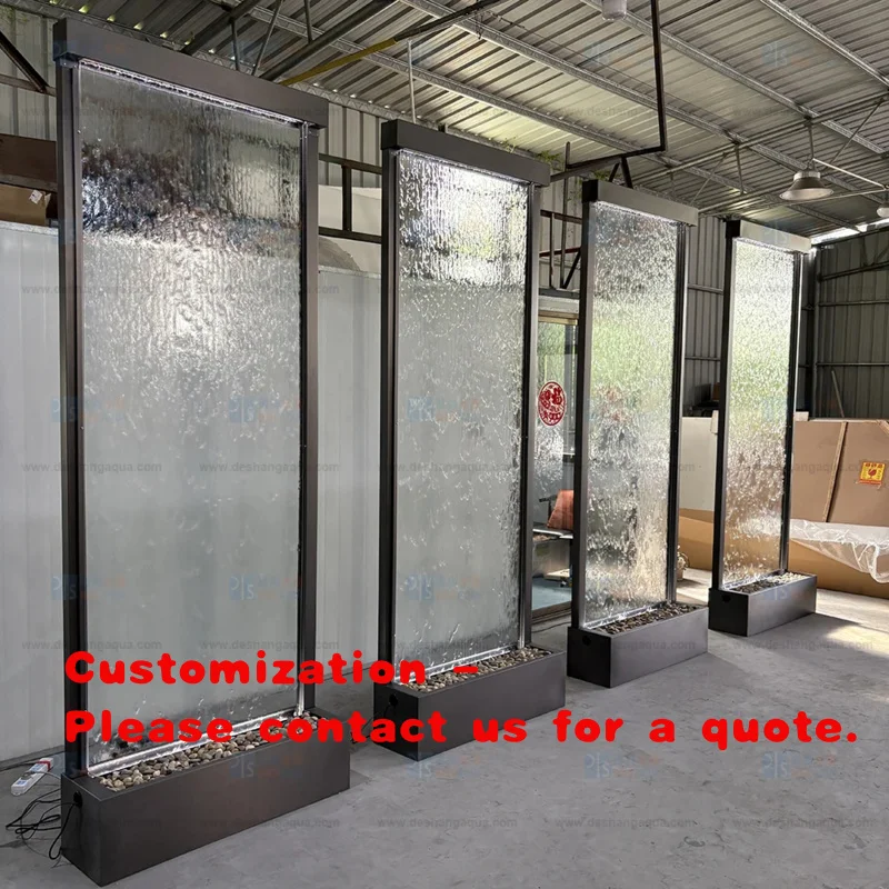 custom.Plating Stainless Steel Foldable Handcrafted Floor Standing Waterfall Screen Indoor Outdoor Home Decor Room Divi