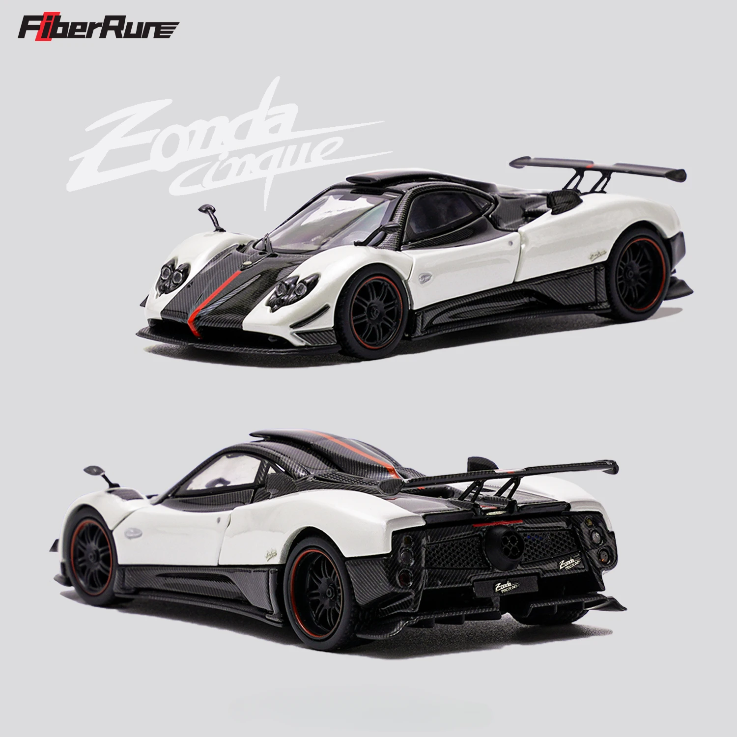 **Pre-order ** Fiber Run FR 1:64 Zonda Cinque White  Model Car