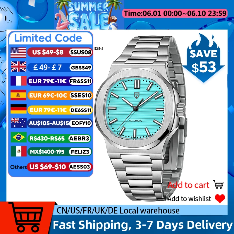 2026 New PAGANI DESIGN 40MM Men\'s Watches Luxury Automatic Watch For Men Mechanical WristWatch Stainless Steel Sapphire glass