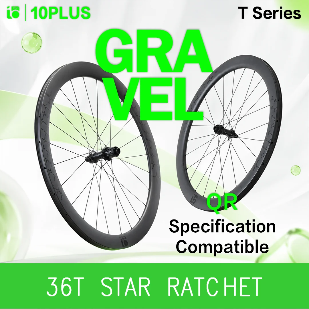 10PLUS Full Carbon Gravel Wheelset 700C CL Disc Tubeless 36T Star Ratchet Pillar 1423 Spokes 38mm 45mm 12x142 Thru Axle