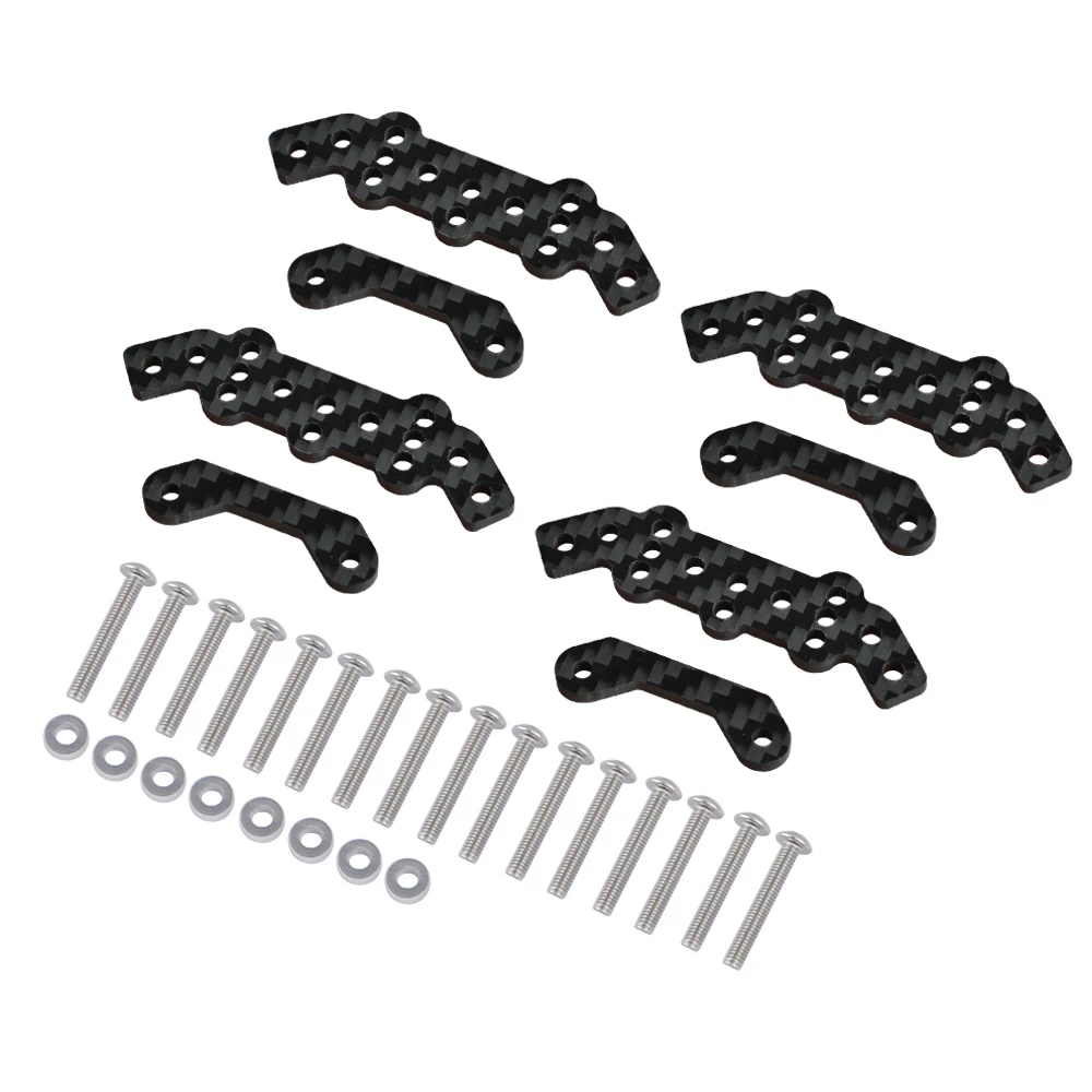 Aluminum & Carbon Fiber Front Rear Shock Mounts for 1/10 Tamiya Clodbuster Bullhead Upgrades Parts