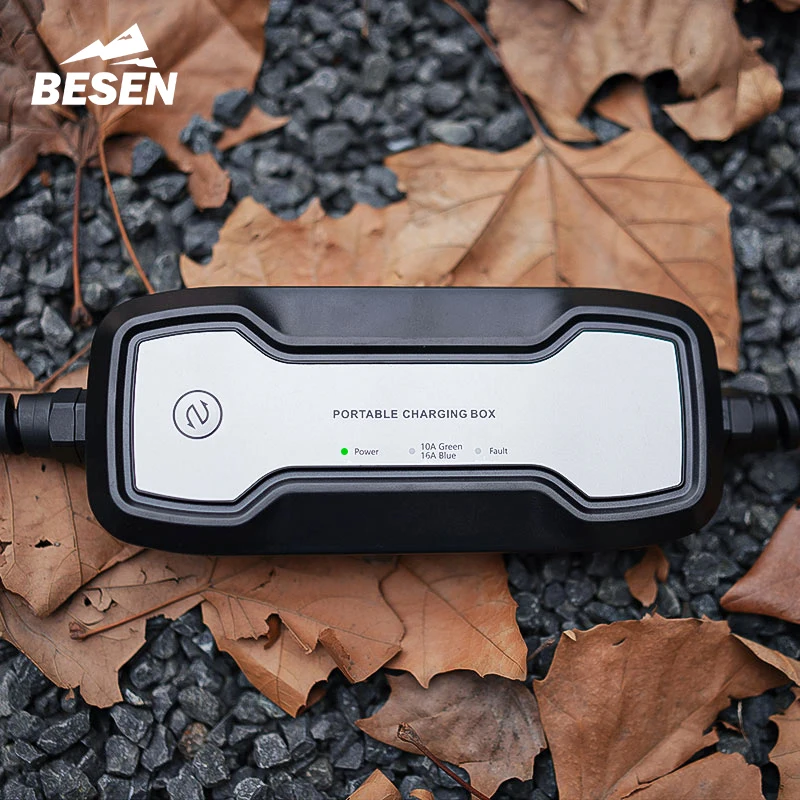 BESEN 220V 240V CARREGADOR EV PORTÁTIL 16A 3,7kW CAIXA DE CARREGAMENTO com plugue Type1 ou Type2