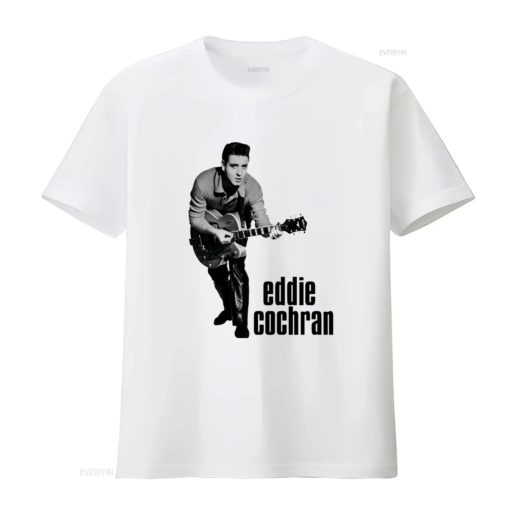 Eddie Cochran Guitar Bend men's T Shirt Short sleeve S to 5XL LL526 vintage Washed homme Comfortable Top For Everyday Wear