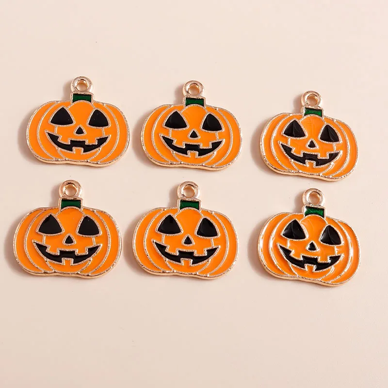 20 Stück süße Emaille Halloween Geist Kürbis Fledermaus Charms für Schmuckherstellung Ohrringe Anhänger Halsketten Armband DIY Bastelbedarf – Detail 12