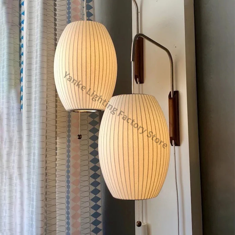 Modern Italian Silk Wall Lamp Flying Saucer Design Minimalist LED E27 Decorative Wall Sconce Bedroom Bedside Living Study Room