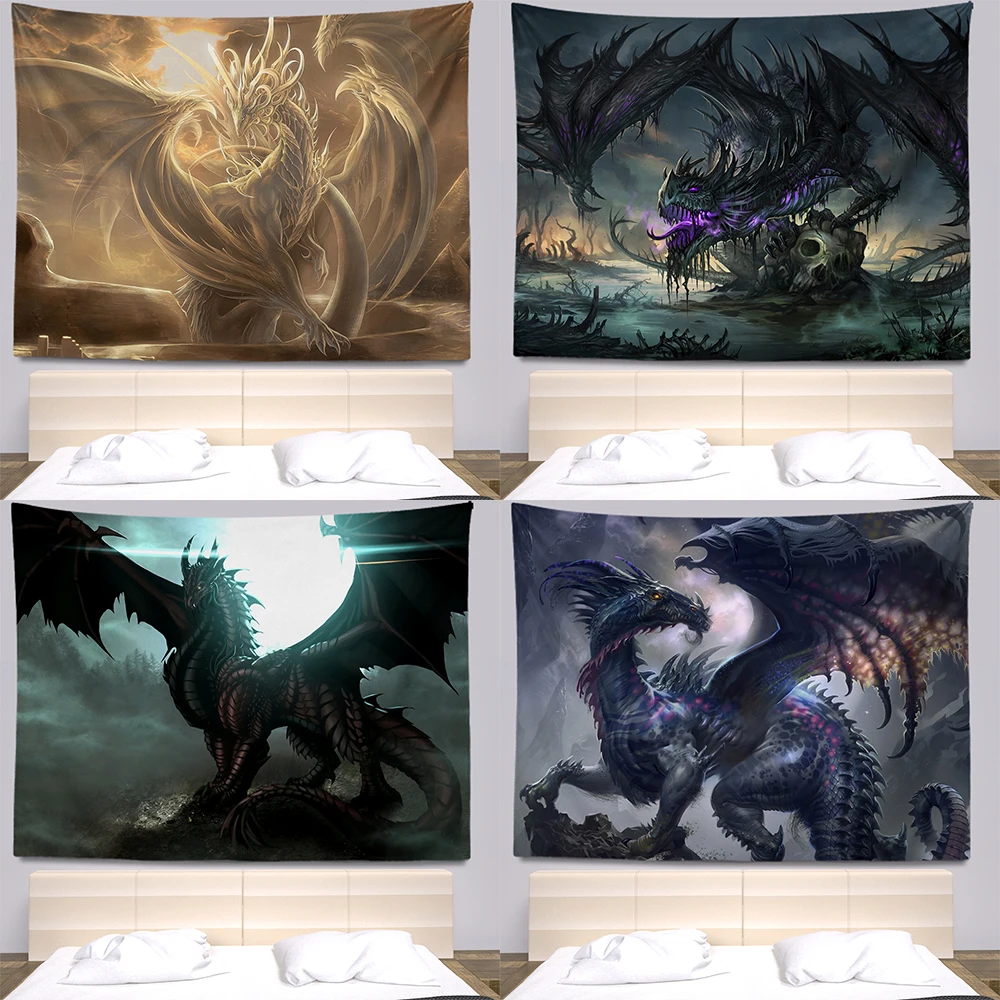 

Fantasy Dragon Tapestry Wall Decor Room Hippie Boho Home Hanging Backdrop Fabric