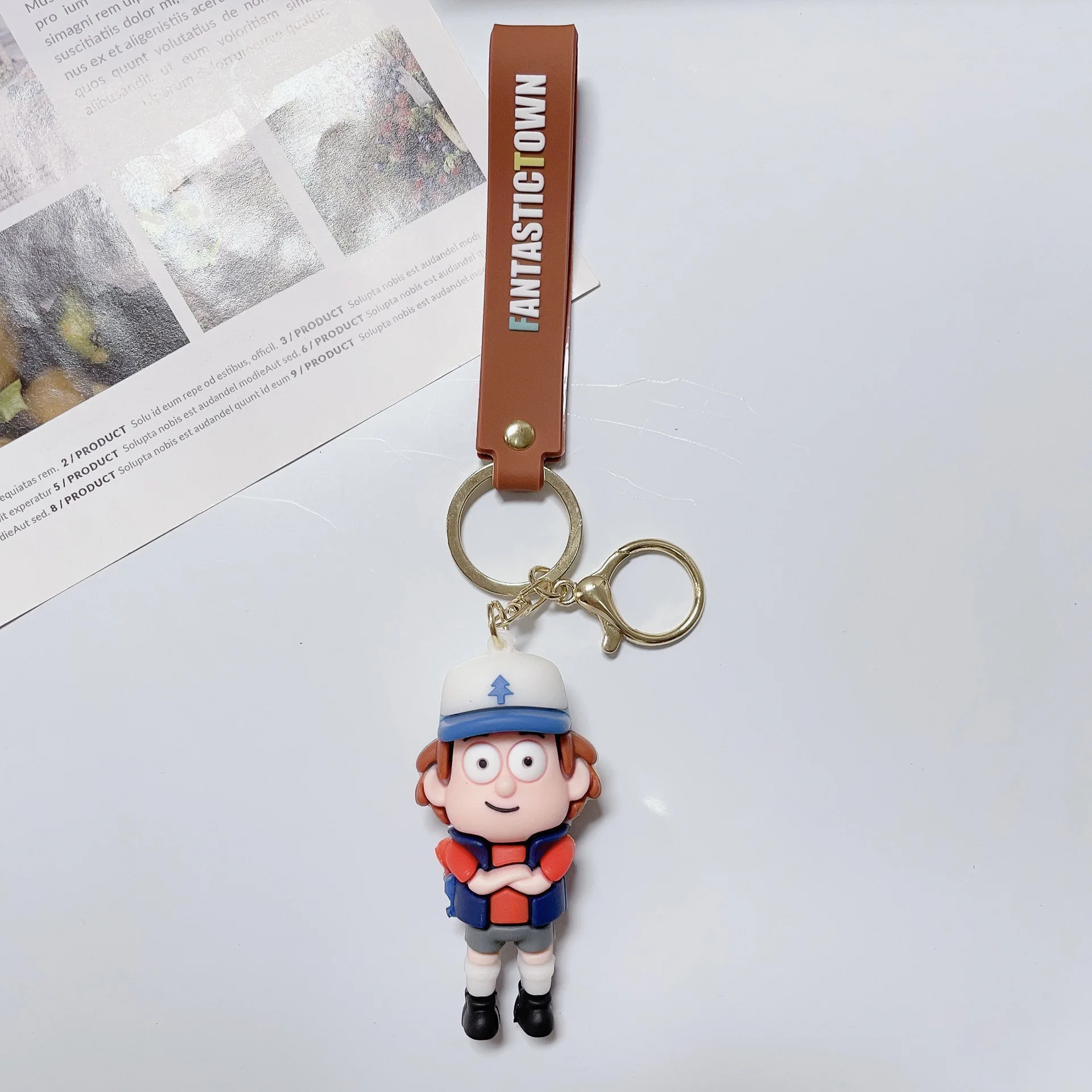 Disney Cartoon Gravity Falls Keychain Pendant Toys Ornament for Children Dipper Mabel Waddles Keyring Bag Decor Doll Kids Gift