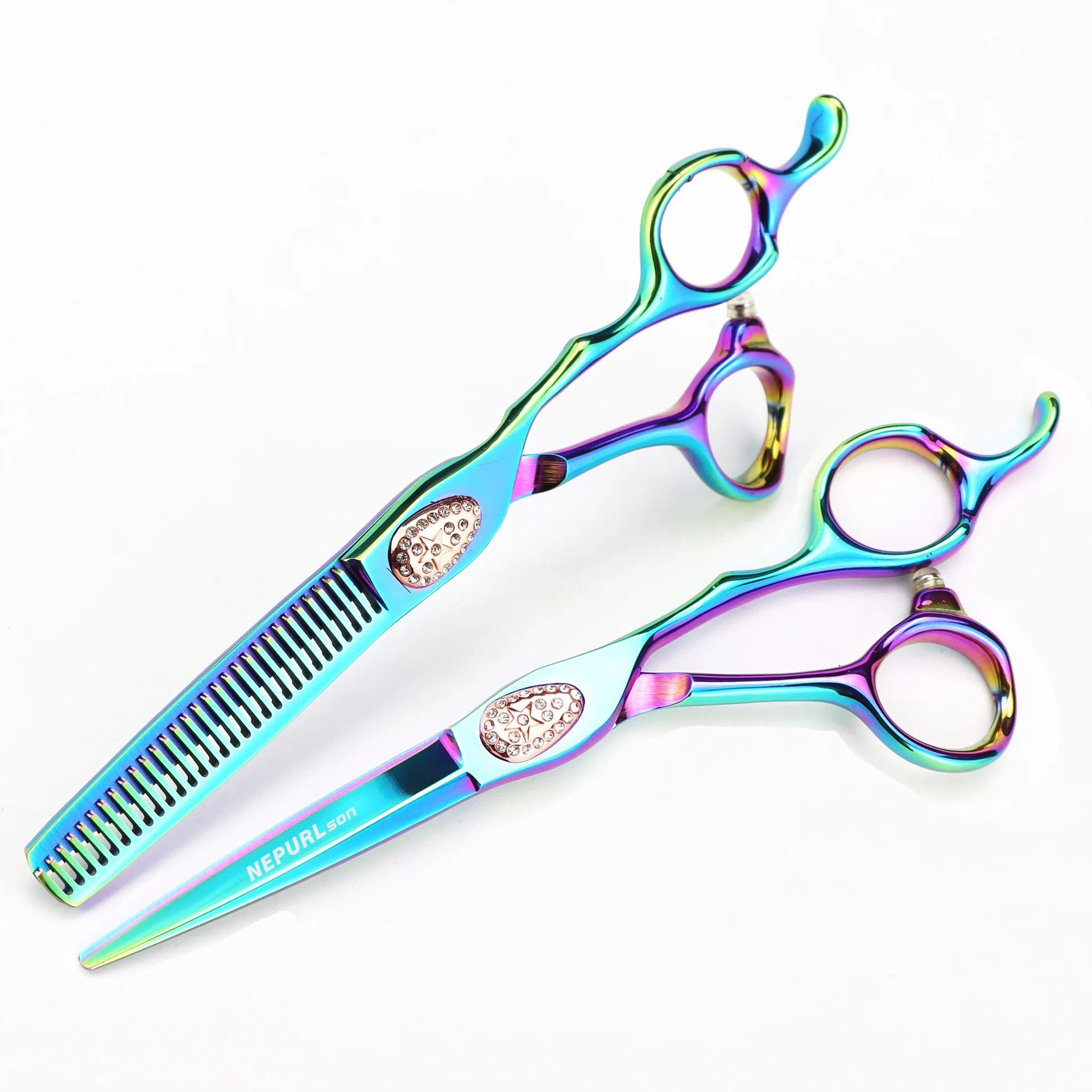 6.0 inch green hair clipper - straight cut, tooth clipper, thinning cutter - perfect for hair salons, popular export product.