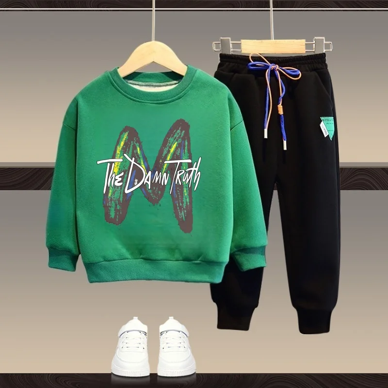 الخريف الأطفال الصبي الملابس مجموعة طفل الفتيات الكرتون المطبوعة بلوزات البلوز بلوزات وسراويل دعوى طويلة الأكمام رياضية