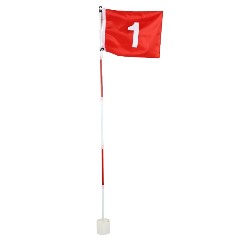 5 Sections Removable Golf Putting Green Flagpole And Hole Cup Set Practicing Accessory With Red Flag