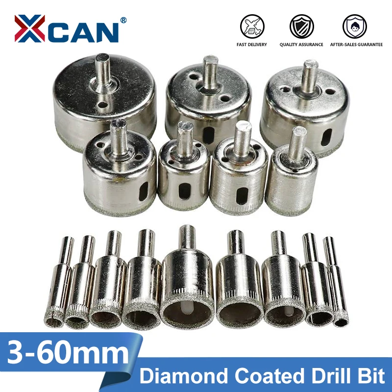 XCAN 3-60mm Diamond Coated Drill Bit for Tile Marble Glass Ceramic Hole Saw Drill Glass Hole Opener