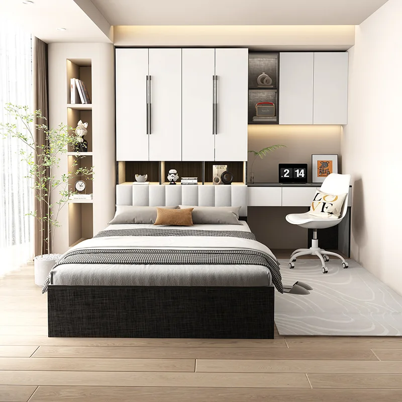 Tatami bed Multifunctional storage bed Small apartment integrated bedroom with desk