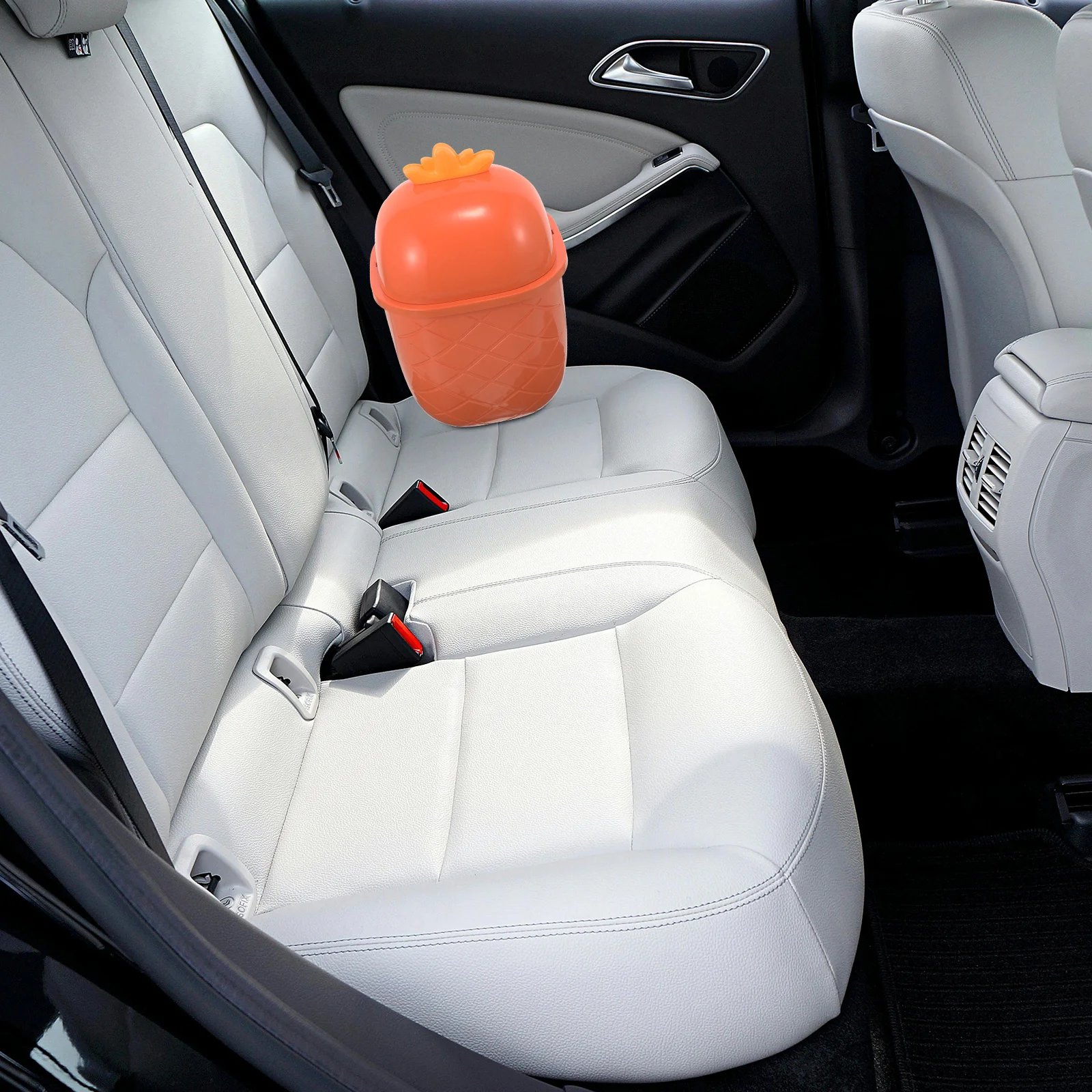 

Cute Desktop Trash Can Small Garbage Bin with Lid for Car Office Bedroom Table Compact Plastic Waste Basket Odor Proof