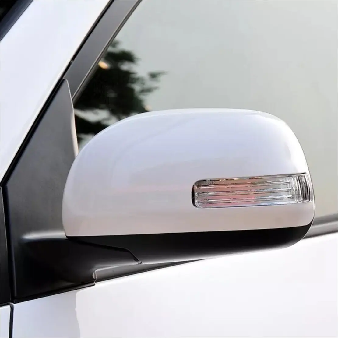 1 Pair Left & Right Side Rear View Mirror Cover Trim Fit for Toyota RAV4 2006 2007 2008 2009 2010 2011 2012 White Plastic