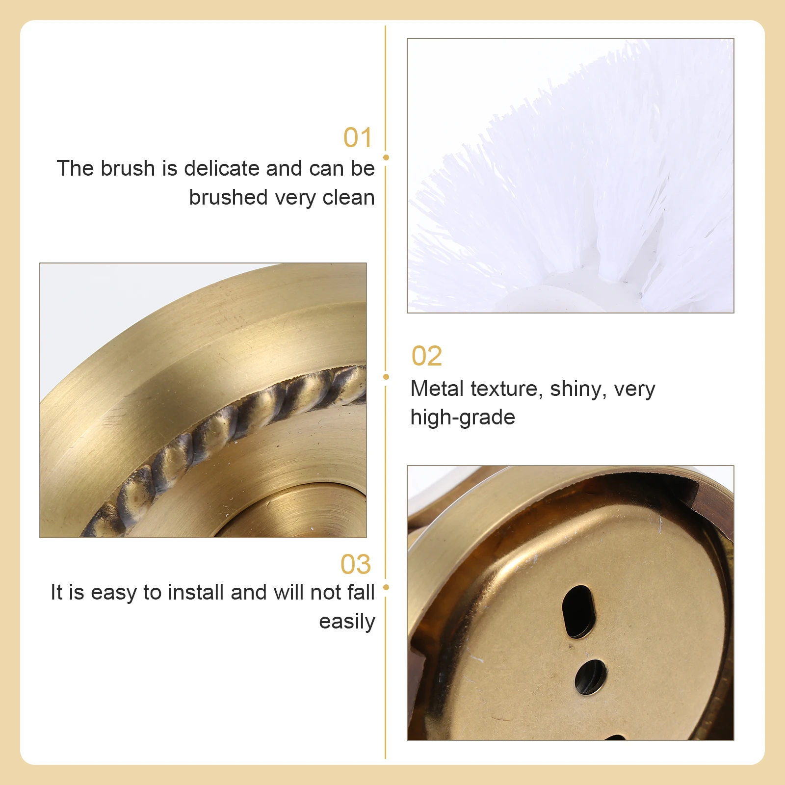 

Brass Copper Toilet Brush Holder European Style Carving Concealed Mounting Rust Proof Toilet Rack Holder Bathroom Decor