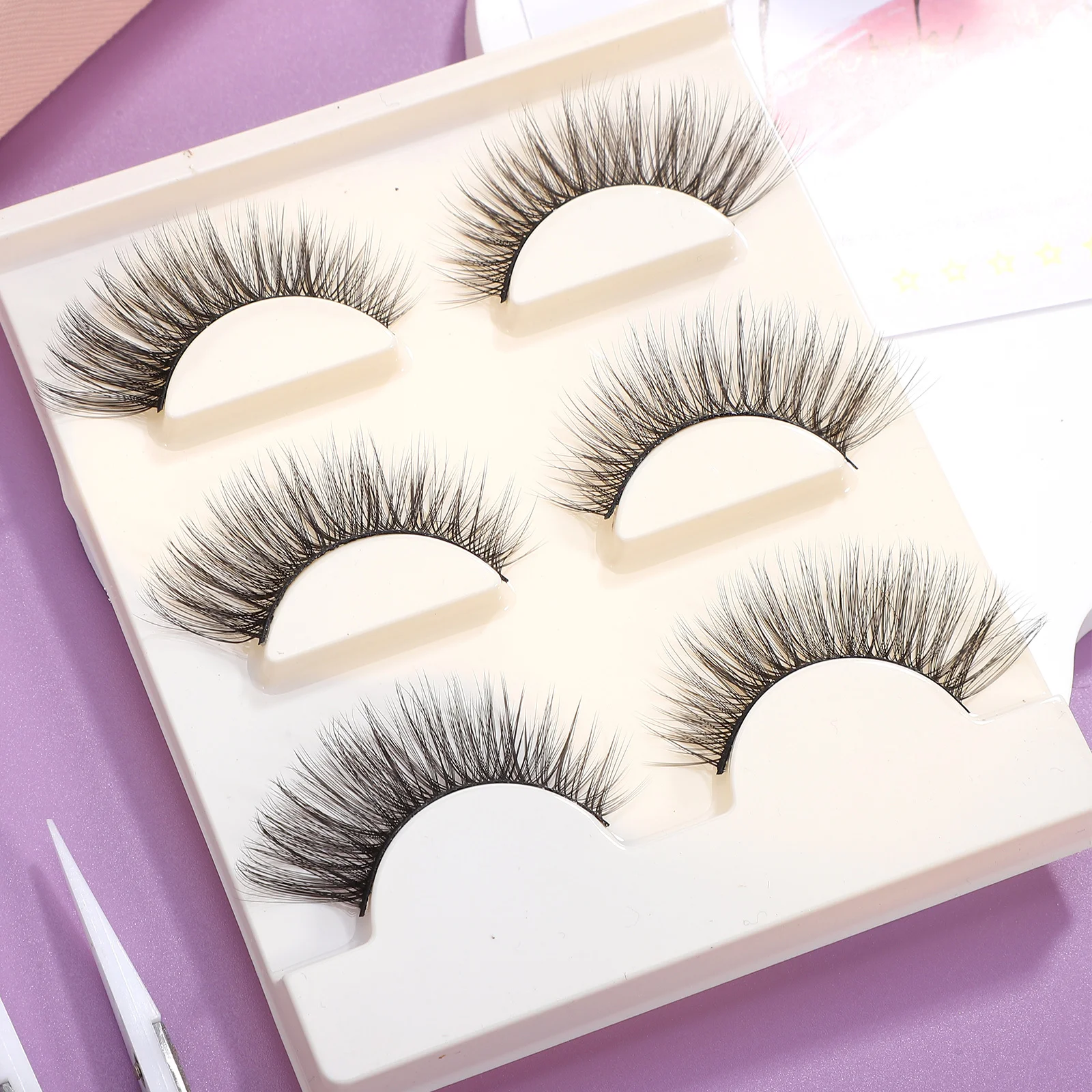 

False Eyelashes Short Natural Fake Cat Eye Short Eyelashes Strip Lashes For Daily Wear Party Makeup Faux Lashes Pack