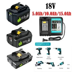 18V Makita Battery BL1860 BL1850B BL1850 BL1840 BL1830 Screwdriver Battery and Charger 18V Replacement Power Tool Battery