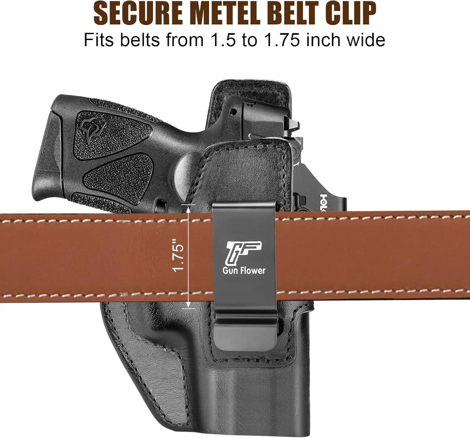 Funda de Cuero IWB para Taurus G3C/ G2C/ G2S/ G3C Toro/ TX22 Compact/ PT111/ PT140 G2, para Usar Dentro de la Cintura, Cinturón de 1.5"-1.75", para Mano Derecha