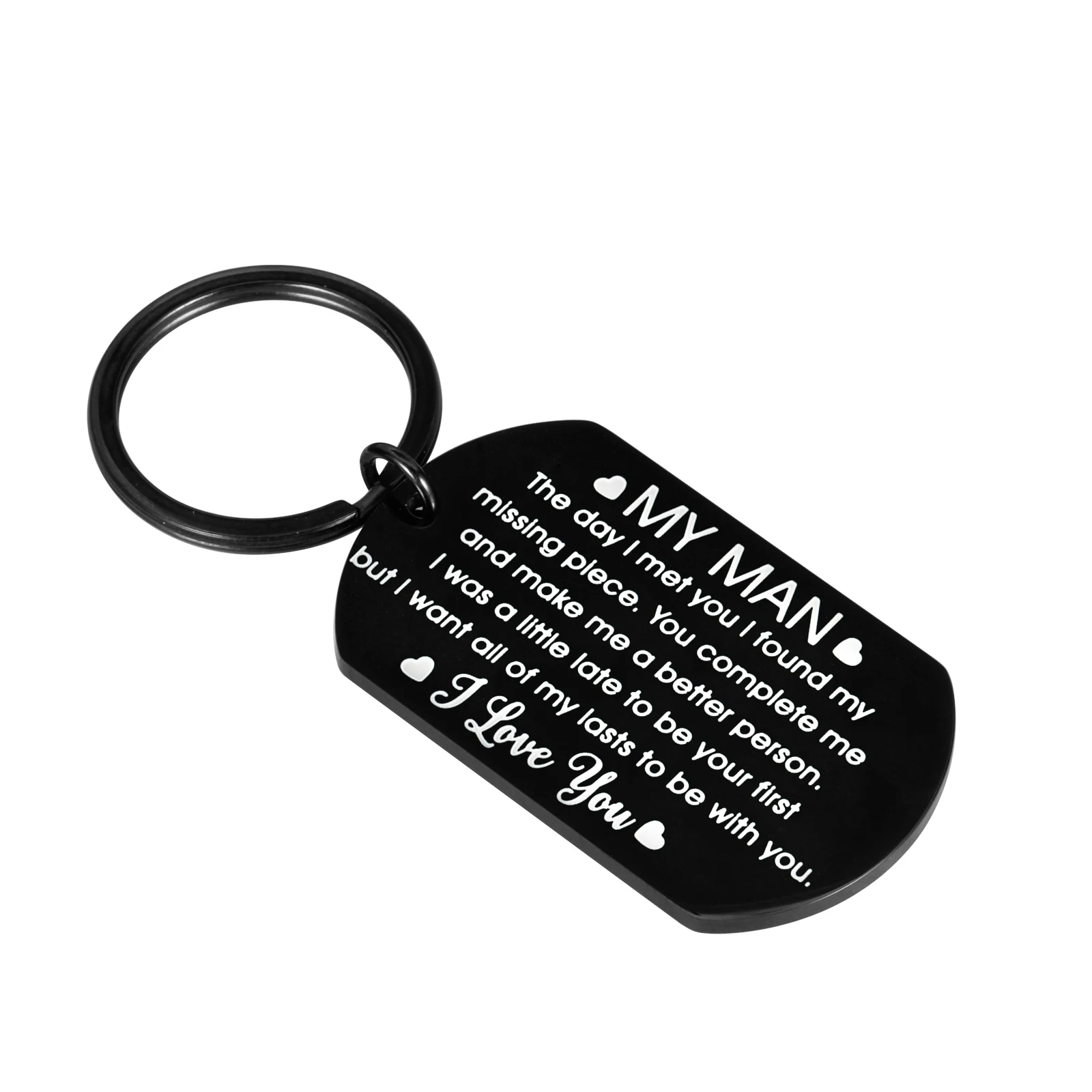 

Birthday Valentine Day Keychain Gifts for Boyfriend Husband My Man I Love You Couples Keyring for Man Wedding Gifts 2022