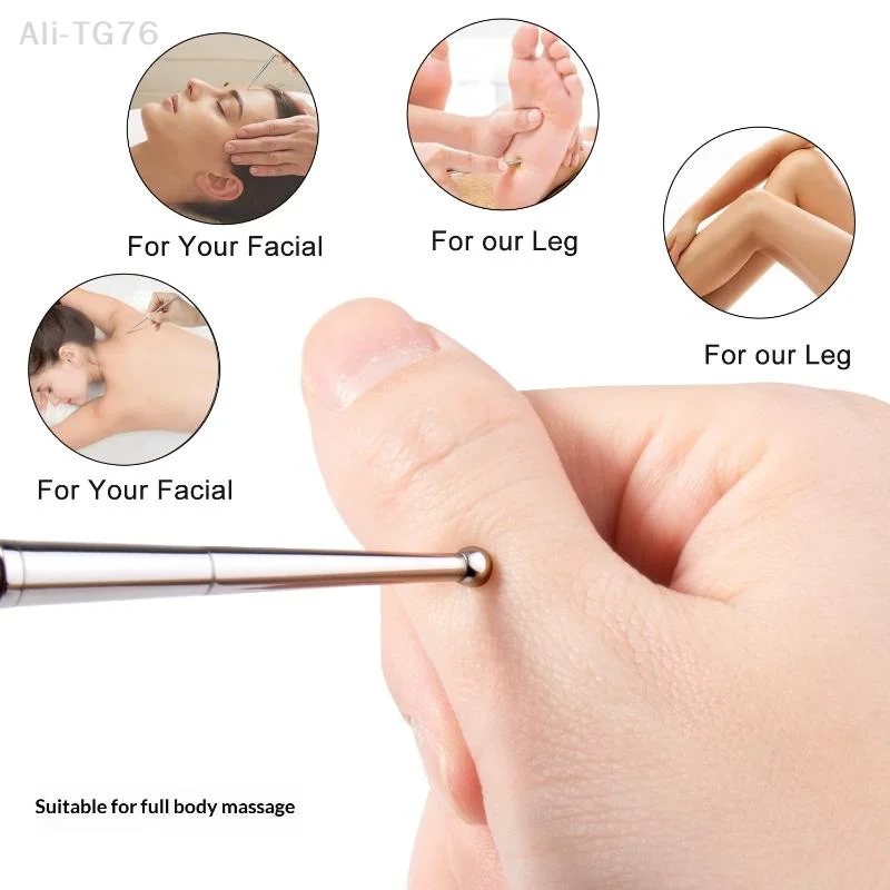 [P] 1/3PC Acupuncture Double Head Face Ear Massage Tool Steel Acupressure Pen Ear & Body Acupoint Probe For Muscle Soothing