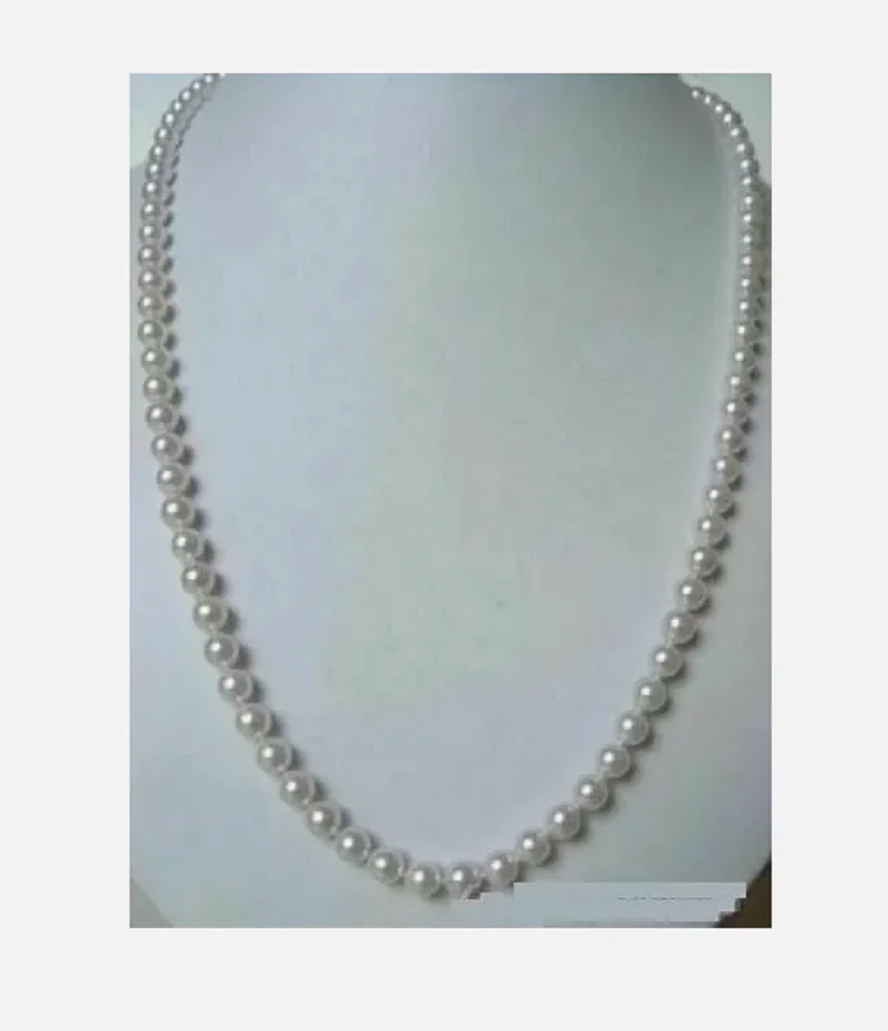 Fashion Jewelry  Fashion Jewelry  18 inch natural 7-8mm AAA+white akoya pearl necklace with 14k gold