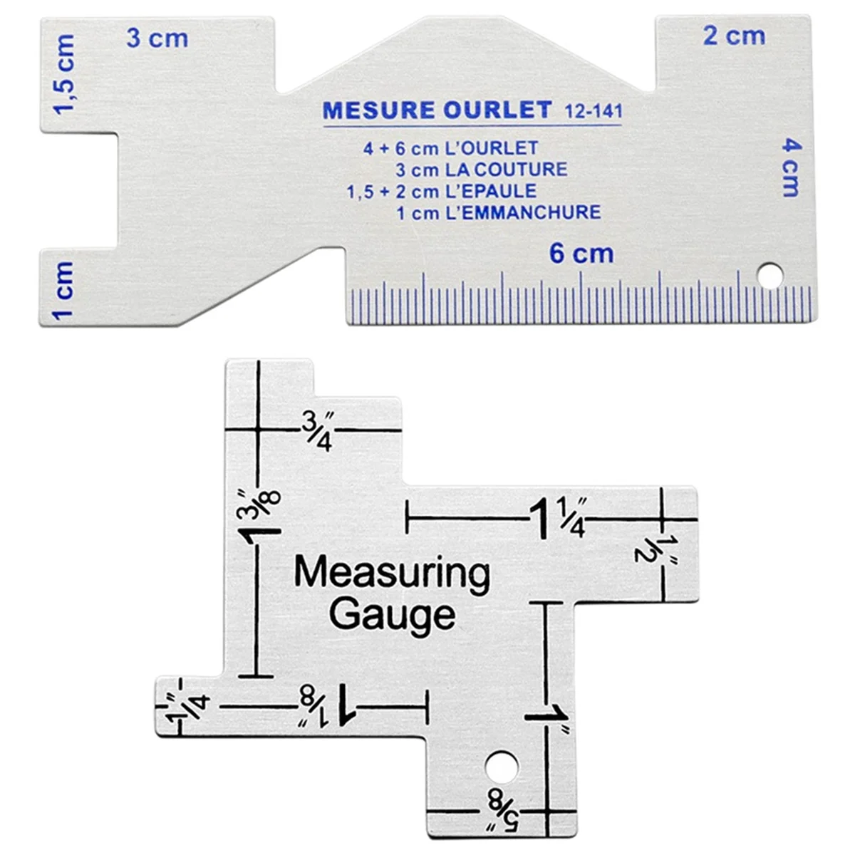 

A22I Precision Seam Measuring Gauge Metal Quilting Tailor Ruler Template Sewing Ruler for DIY Patchwork Quilting
