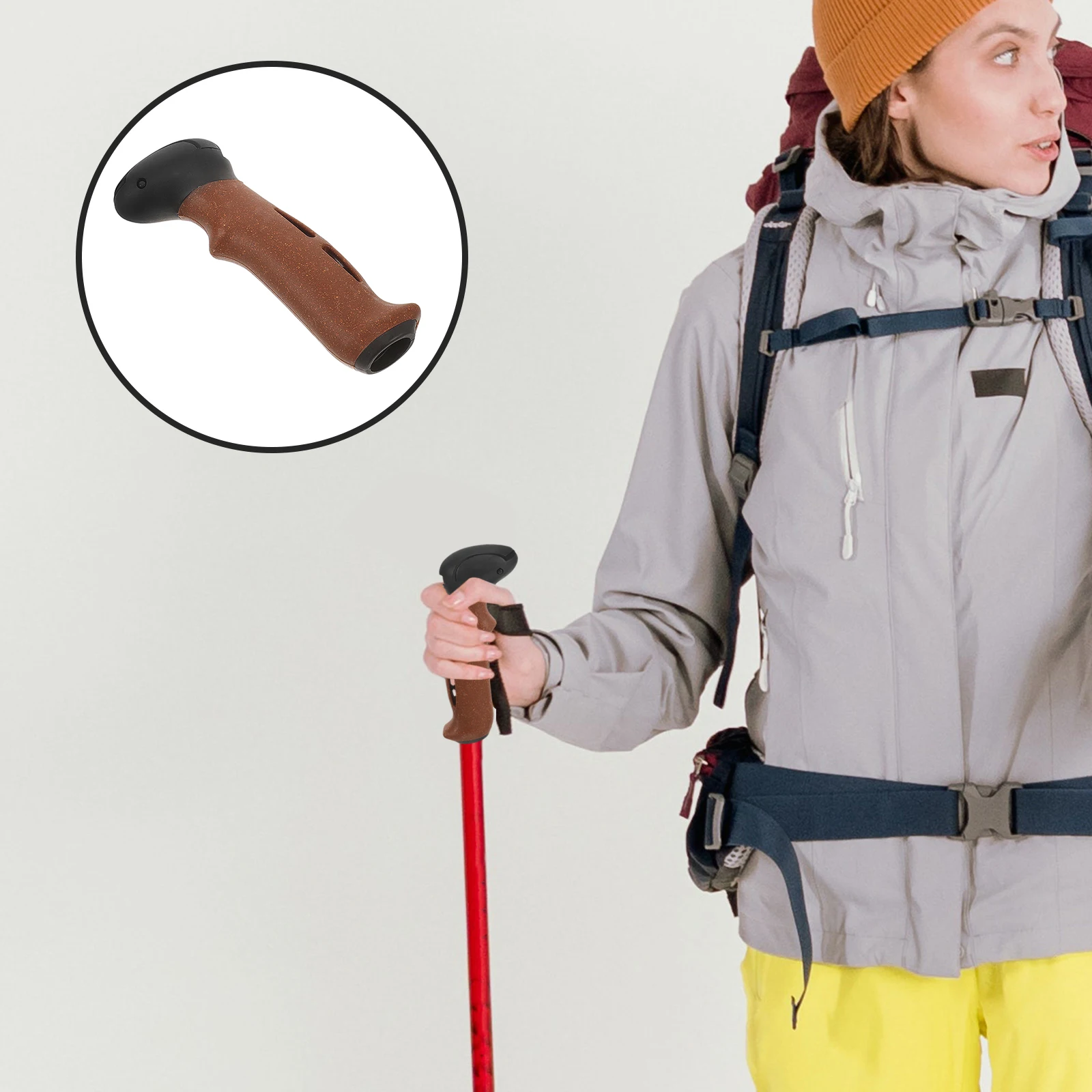 

Trekking Pole Handle Replacement Lightweight Cork Grip Walking Stick Hiking Ski Poles Nonskid Outdoor Adapter Tool