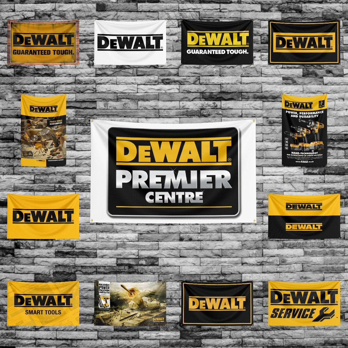 D-Dewalts Flag Polyester Digital Printing Banner 4 Sizes for Garage Wall Art Out Door Decoration With Brass Grommets