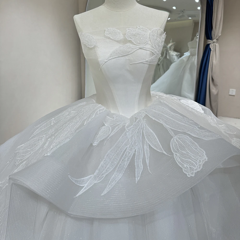 Vestido de novia elegante para novia con vestido de novia sin mangas de tul con cordones en la espalda فساتudenudenات jeh12] Personalizzato C