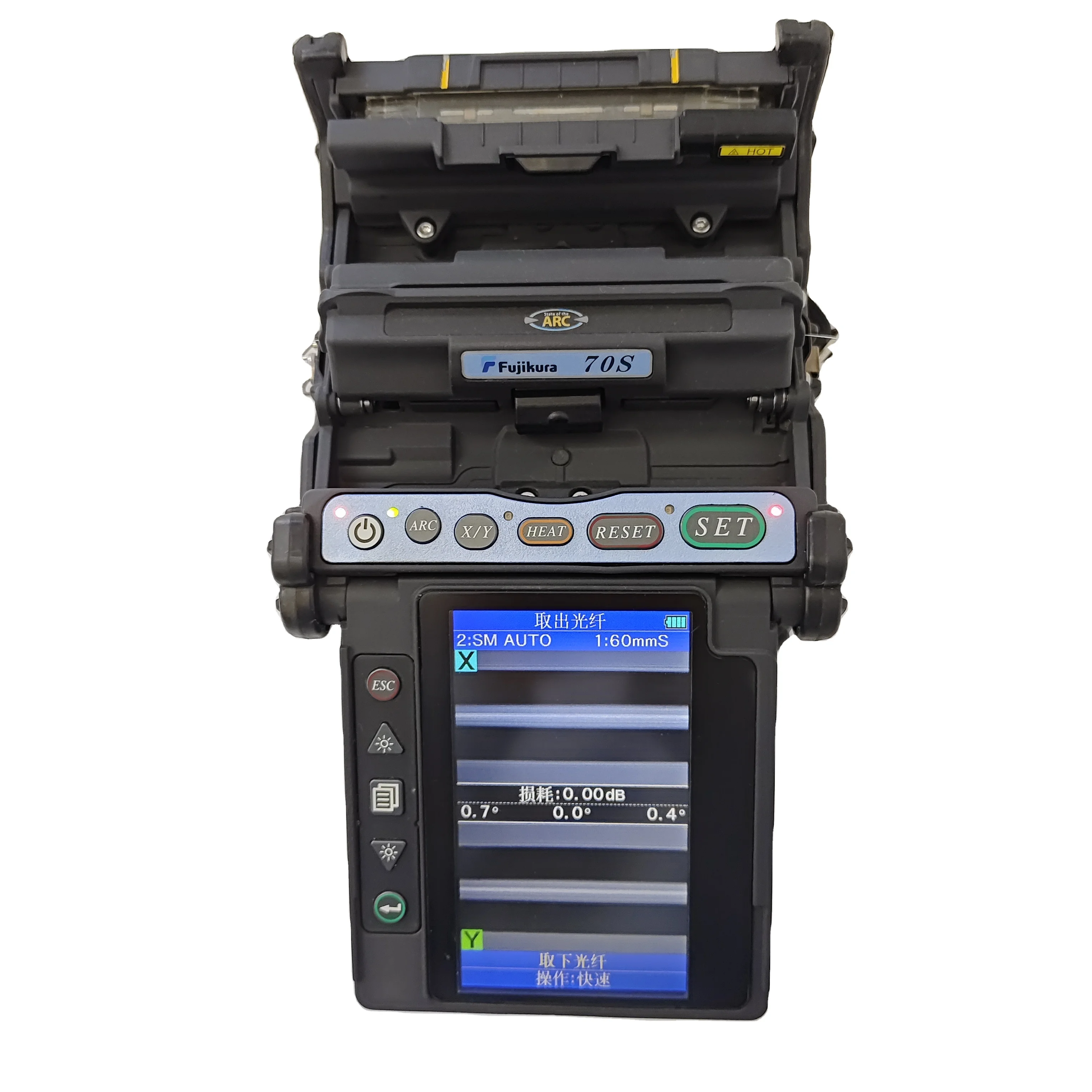Japanese FSM-70S  ENGLISH DEUTSCH ESPANOL PYCCKNN ITALIANO FRENCH Used Fiber  fusion Machine fusion Splicer and Mother Board