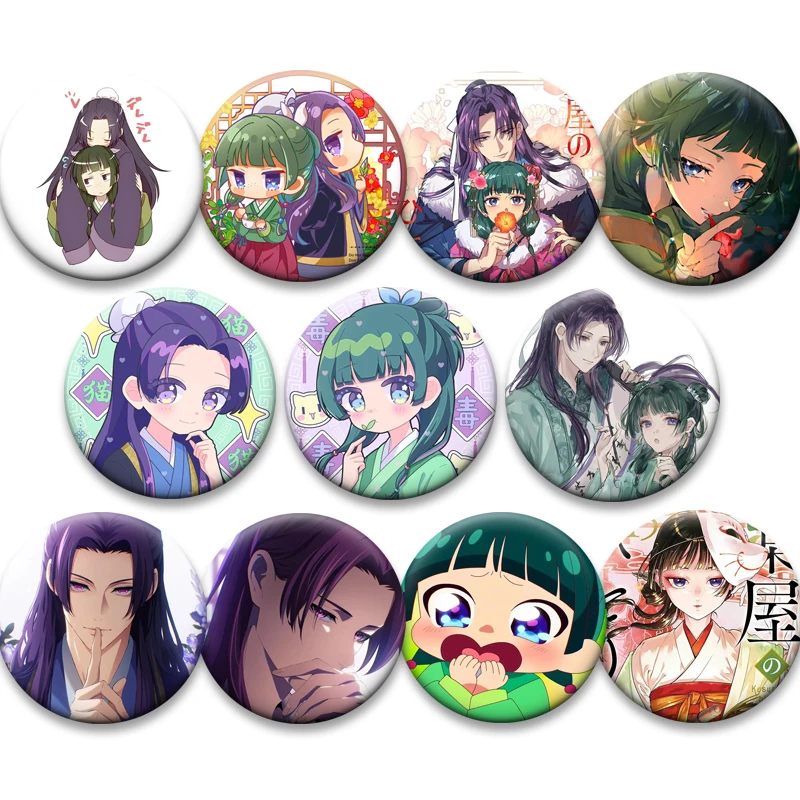 Jinshi Maomao Badge Anime The Apothecary Diaries Button Pins Manga Kusuriya No Hitorigoto Cartoon Brooches Stylish Ornament