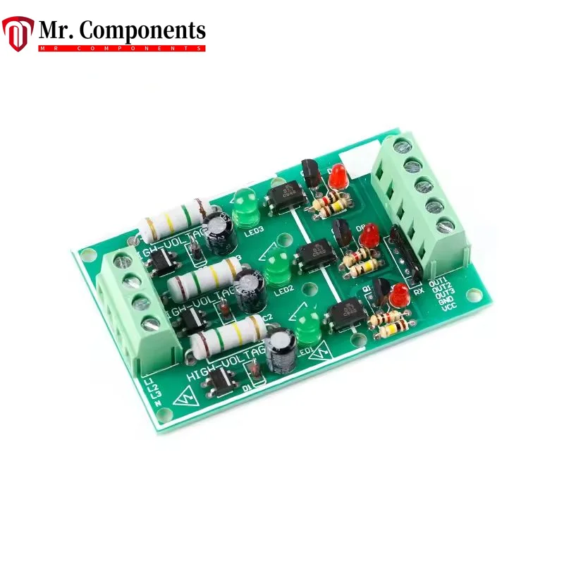 3CH 3 Channel AC 220V Optocoupler Isolation Board Module Isolated Testing No PCB Holder AC Detection Compatible with PLC Input