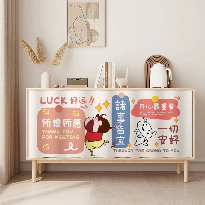 VIKAMA Lazy Cats Row Cute Cabinet Curtain, 6 Designs, Short Curtain for Kitchen Cabinet Door Decor