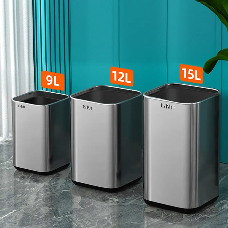 Waste Bin Metal Kitchen  Bathroom Bins Large Capacity Kitchen Recycling Storage Bucket Garbage Office Lixeira Home Items Bins