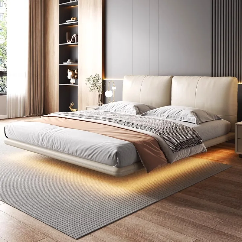 

Luxury Floating Double Bed 220x200cm 180x200cm 150x200cm Frames With Led Base Lit Luxe King Size Double Bed Bedroom Furniture
