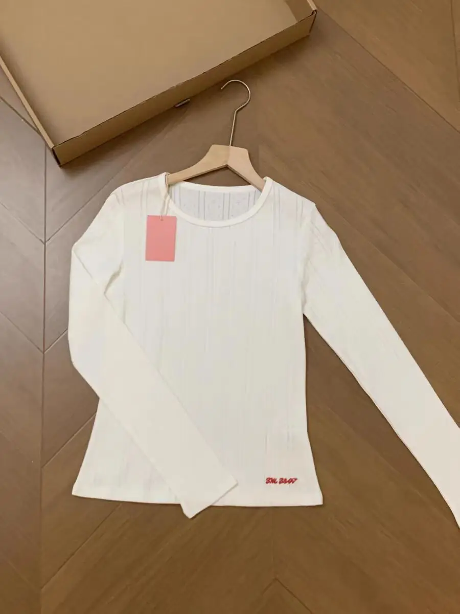 

Loose Long Sve round Ne White T-irt Women's Spring Faionable Base Layer irt Youthful Top Korean Sle Casual Wear