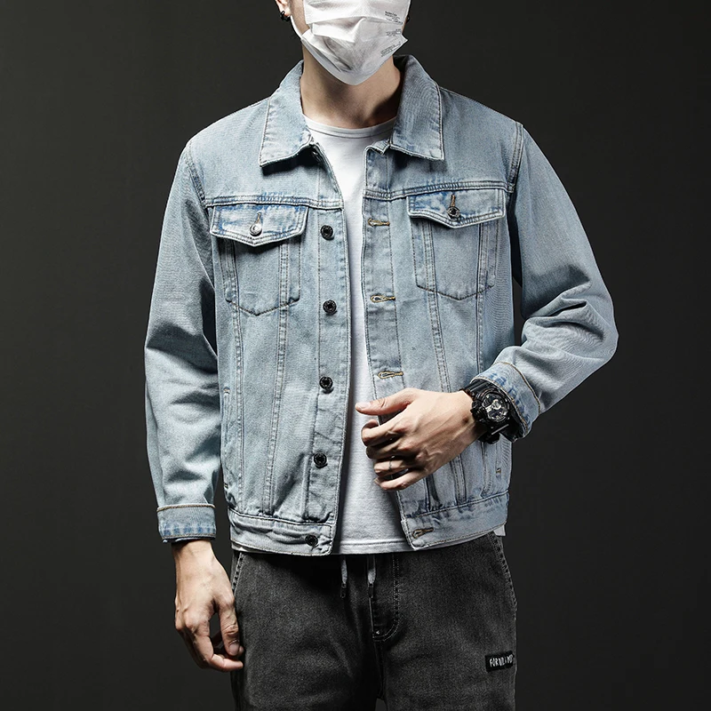 الرجال العصرية البضائع نمط الدنيم سترة 2025 الخريف الشتاء نمط جديد عصري وسيم معطف الدنيم عادية حجم كبير 5XL