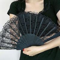 Decorative Dance Folding Fan Women Feather Retro Smooth Opening Lolita Folding Lace Fan Outdoor Home Decor