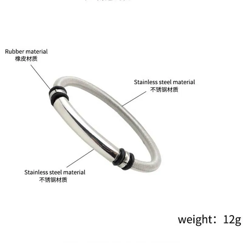 Punk Custom Text Engraving Logo Spring Stainless Steel Bracelet For Women Fashionable Wristband Jewelry Accessory