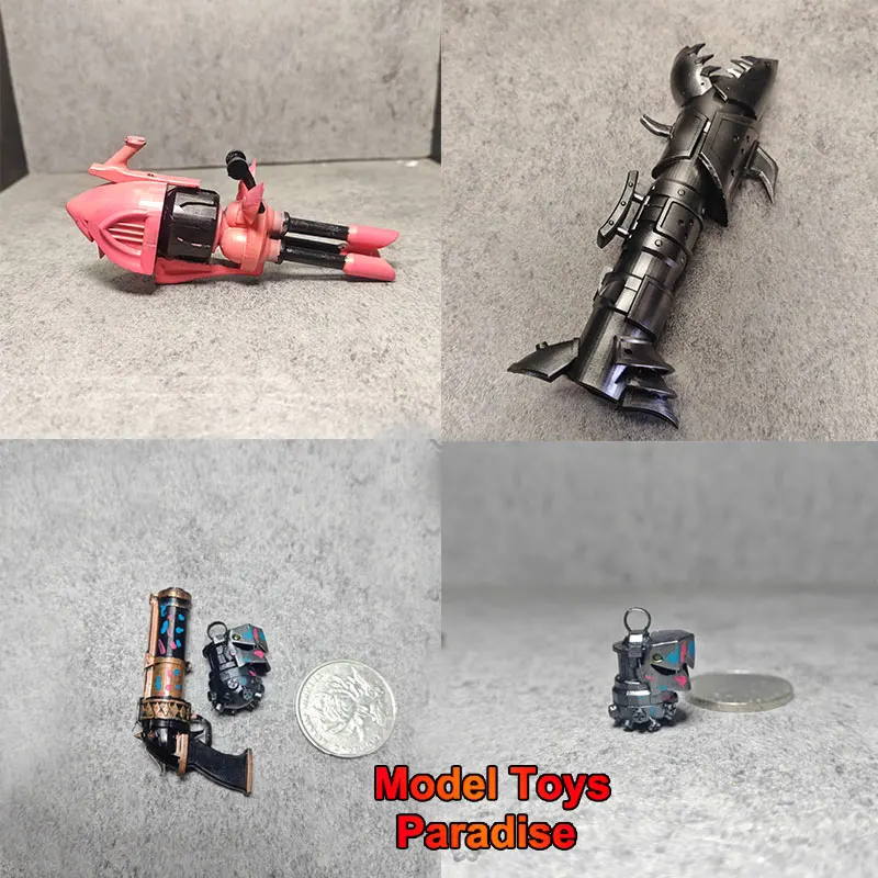 1/6 1/12 Scale Jinx Mini Gun Pistols Grenades Bombs League of Legends Soldier Weapon Accessories Fit 12'' 6'' Action Figure Body