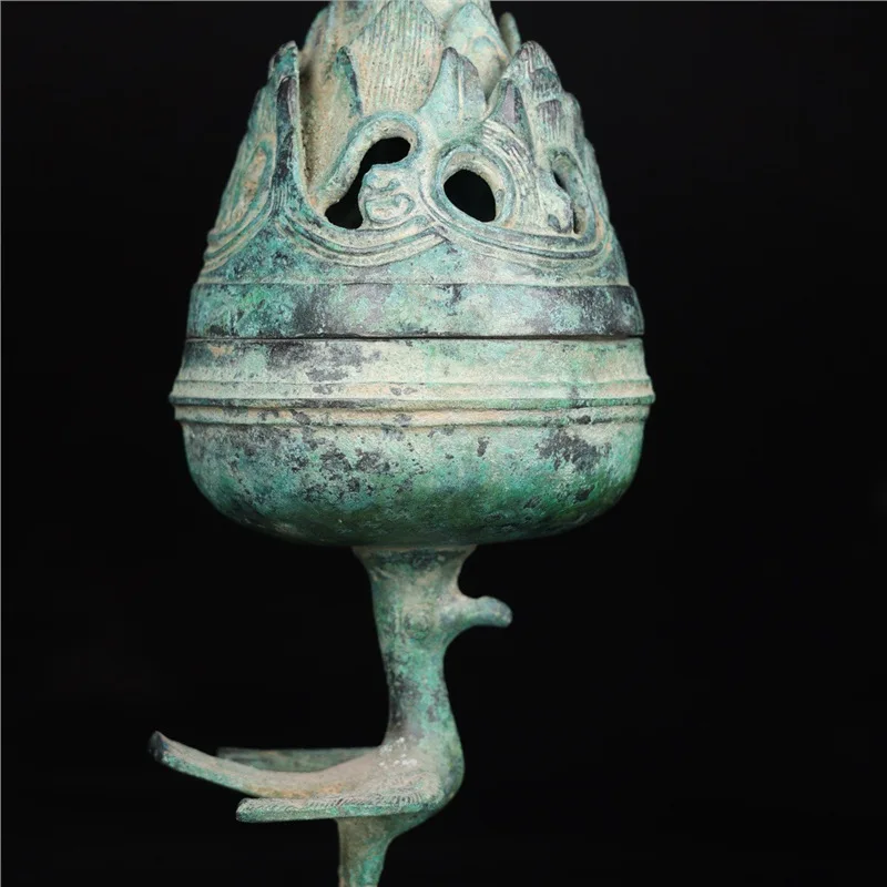 Han Dynasty Vermilion Bird Copper Smoke Burner Ancient Turtle and Phoenix Seat Boshan Burner Pure Copper Incense Burner