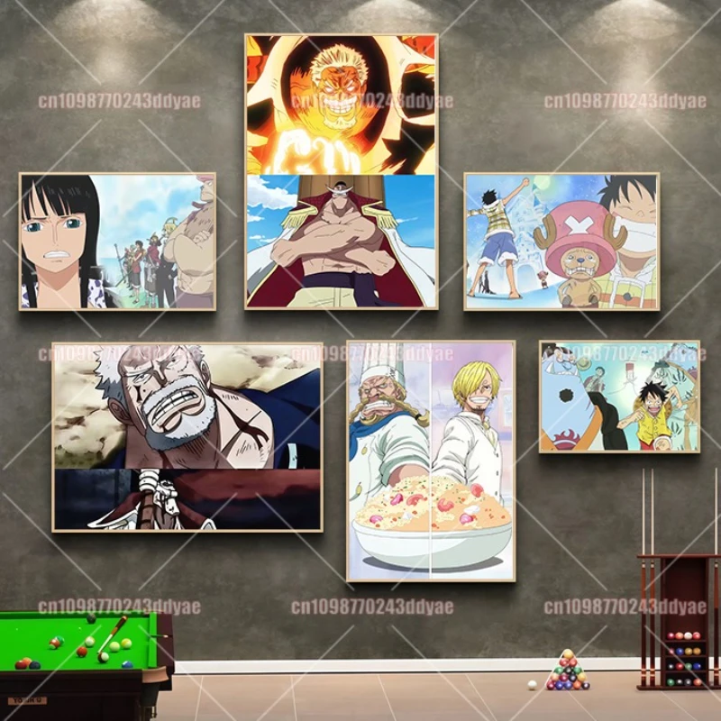 

Anime Poster One Piece Canvas Painting Luffy Ace Robin Zoro High Quality Living Room Bedroom Wall Art Decoration Oil Painting