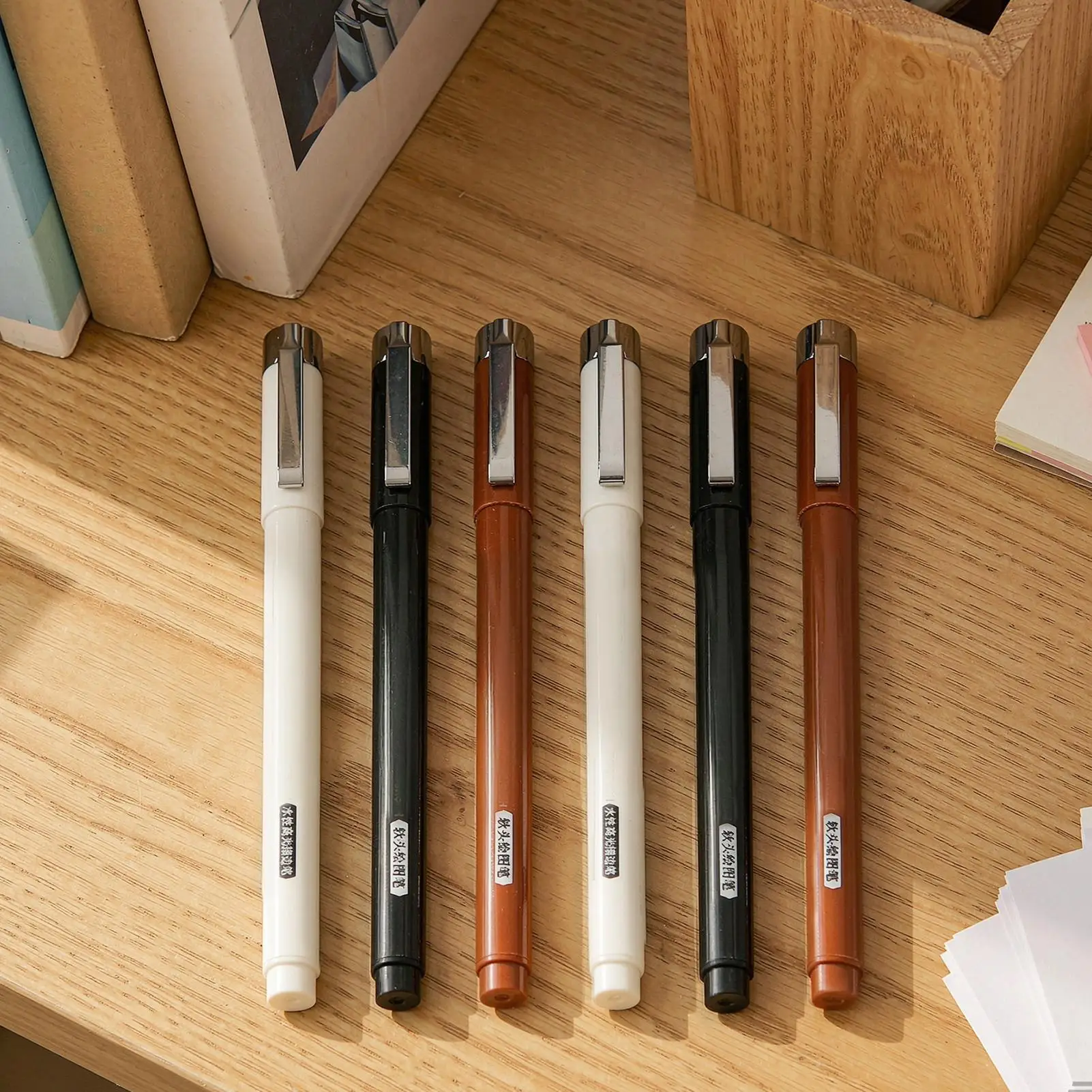 Drawing Pens 6 Pieces Waterproof Writing Journaling Marker Sketching Outline Fine Liner Pens For Women Men Adults Beginner
