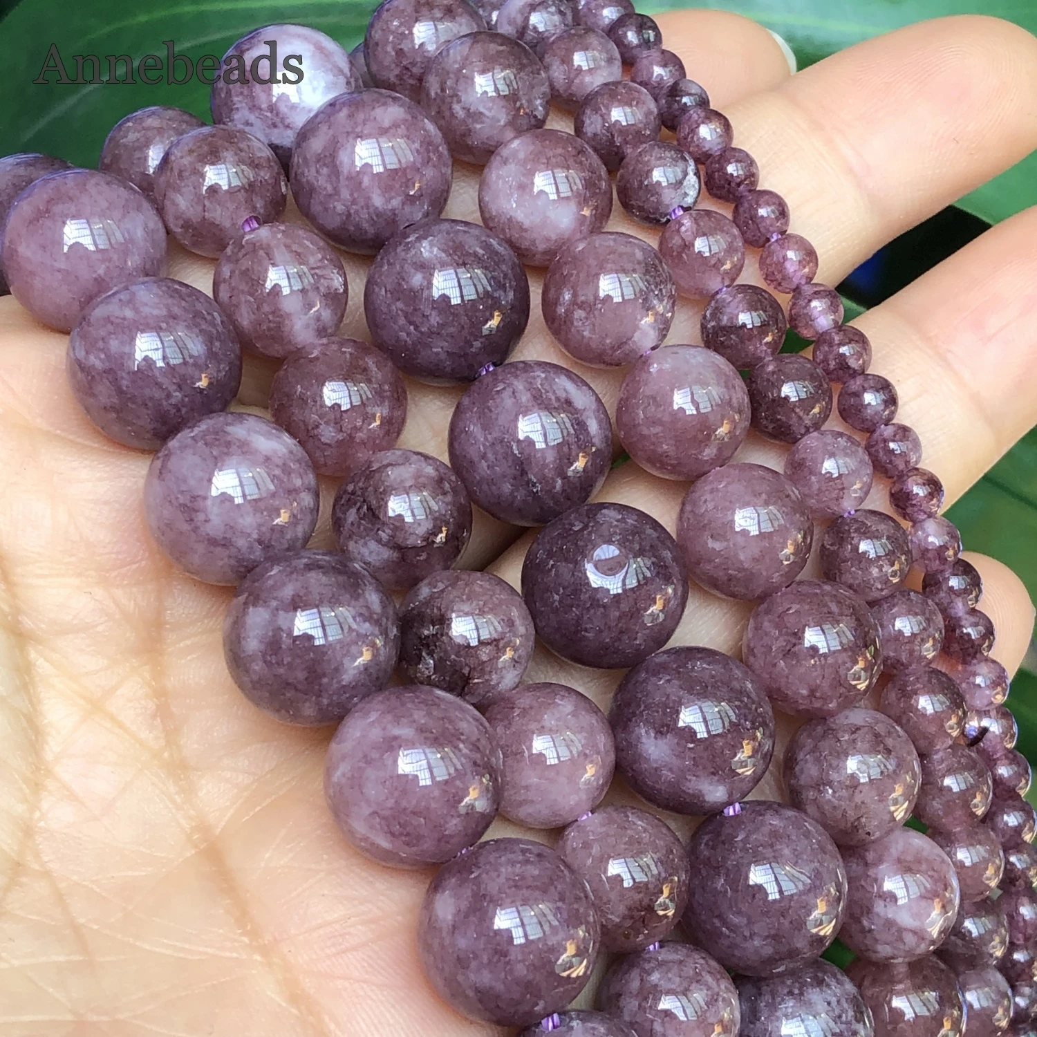 Natural Stone Purple Lepidolite Beads 4/6/8/10/12mm Round Loose Spacer Beads For Jewelry Making DIY Handmade Bracelet