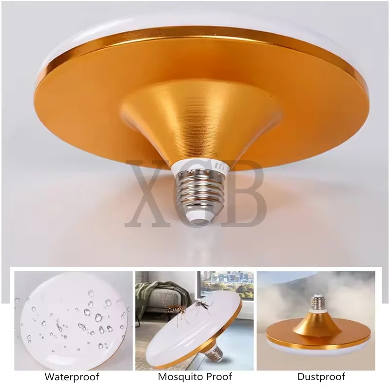 New E27 UFO LED Light Energy Saving LED Lamp Flat LED Light Bulb 30W 40W 50W 60W 80W 100W Pure White For Home Lighting